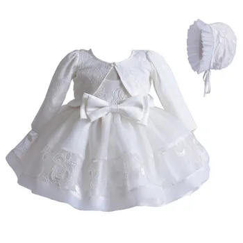 

2019 Kids Tutu Birthday Princess Party Floral Dress Girls Infant Lace Children Bridesmaid Elegant White Dress for Girls Clothes