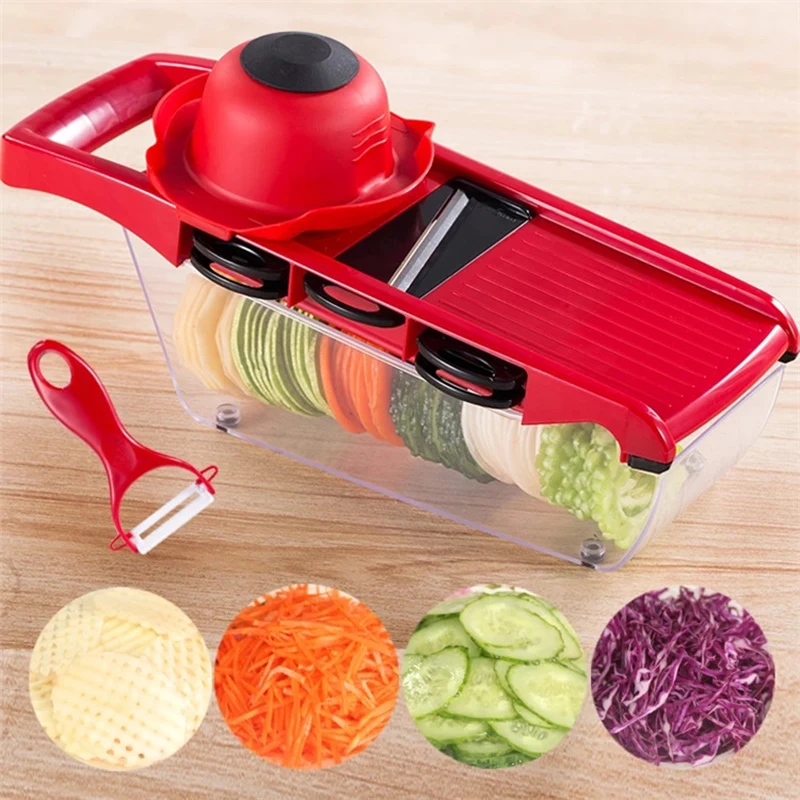 

Vegetable Cutter with Steel Blade Mandoline Slicer Potato Peeler Carrot Cheese Grater vegetable slicer Kitchen Accessories