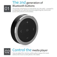 Мини беспроводной Bluetooth Автомобильный руль воспроизведения музыки приемник Пульт дистанционного управления беспроводной адаптер для IOS Android телефонов