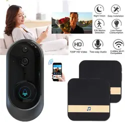 Главная Безопасность Smart Беспроводной wifi-звонок HD камера ИК Видео телефон домофон + Ding Dong колокол