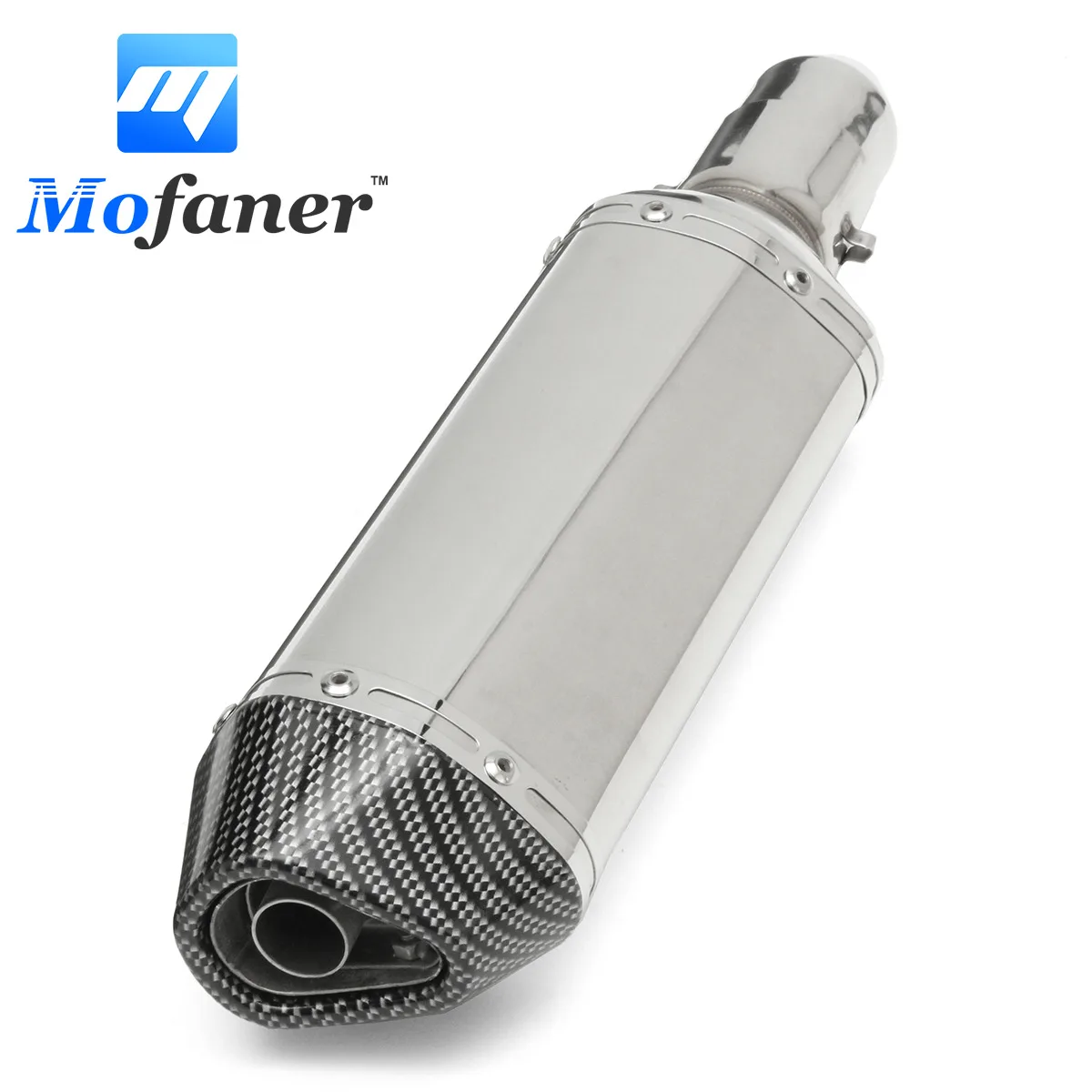 

38-51mm Stainless Carbon Fiber Universal Motorcycle Slip-On Exhaust Muffler Pipe