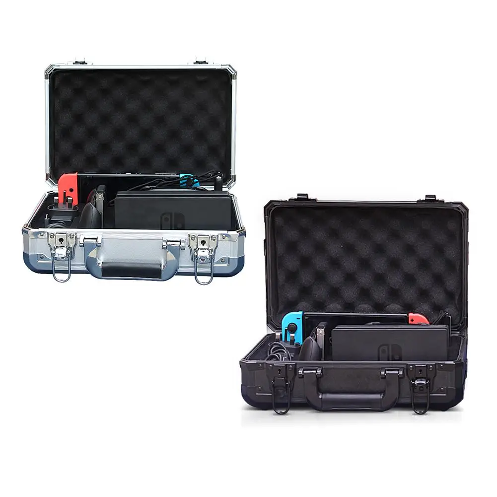 

For Nintendo Switch Storage Box NS Protection Package Box Hard Shell EVA Travel Game Holders Aluminum New Switch Carrying Case