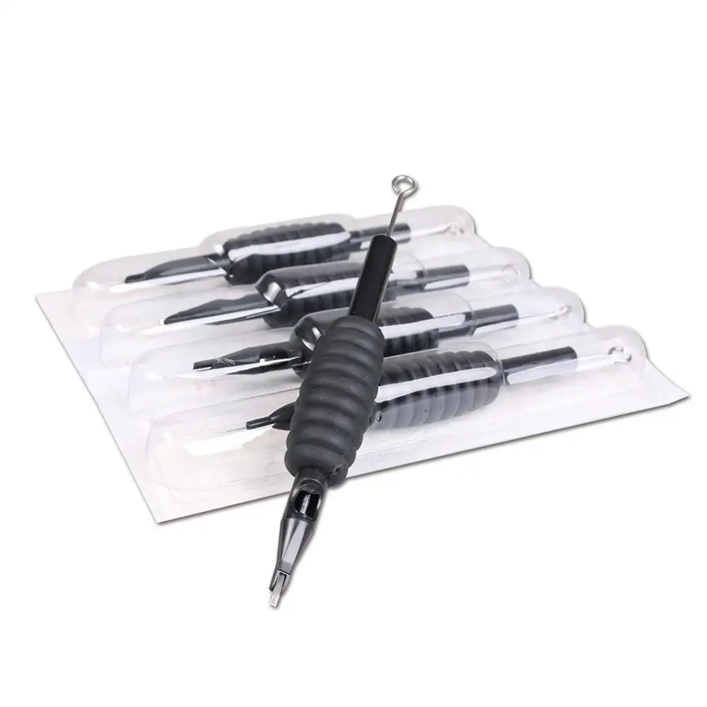 Pretas da Agulha Descartáveis da Tatuagem Apertos com Agulhas & do Tubo da Tatuagem do Aperto do Silicone dos Pces Pontas - 4 Tubos 30 rl 19mm 3 4 dos pces rl 19mm 3 4