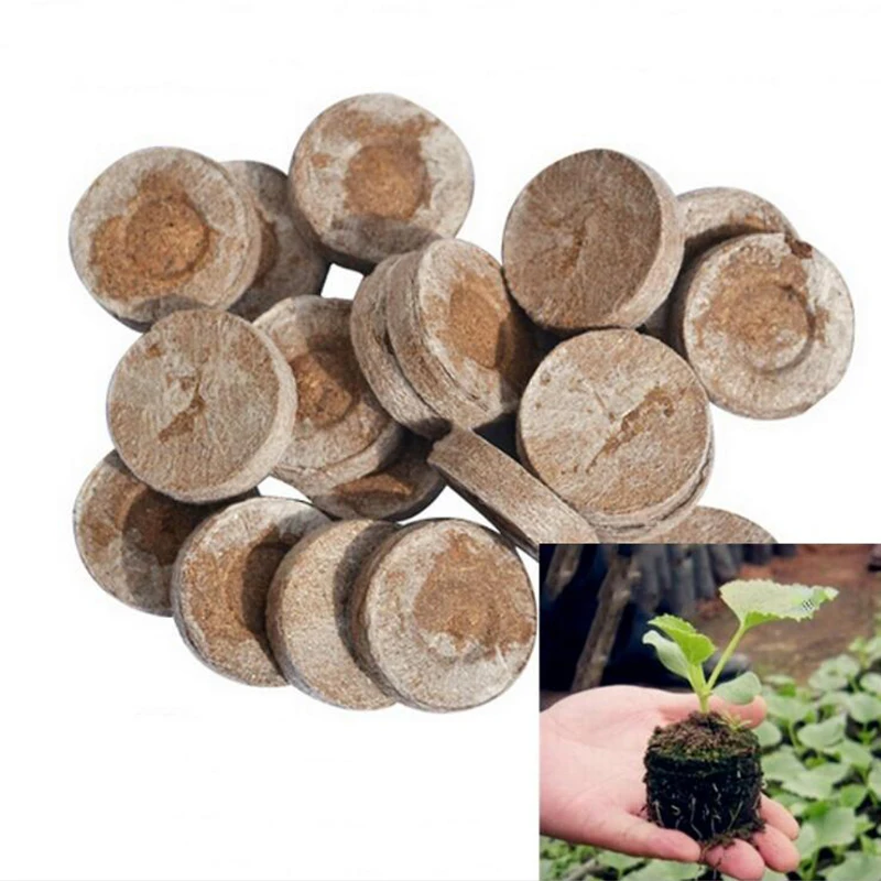 

30mm Jiffy Peat Pellets Seed Starting Plugs Seeds Starter Pallet Seedling Soil Block Professional Easy To Use 100pcs