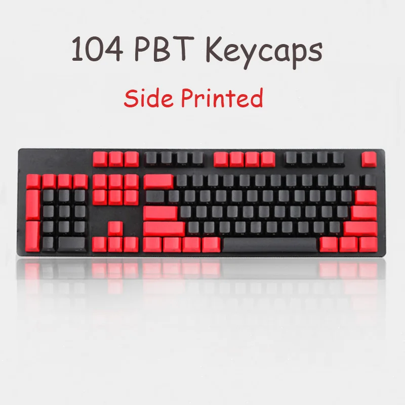 

104 DIY Keyboard Key Caps Thick PBT Profile OEM Height Side Printed Keycaps For Cherry MX Mechanical keyboard for Filco