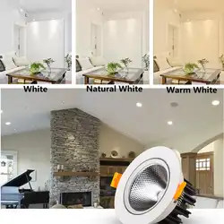 Светодиодный потолочный светильник COB из алюминия 24 Вт 30 Вт 85-265 в встраиваемые потолочные светильники для внутреннего освещения, теплый