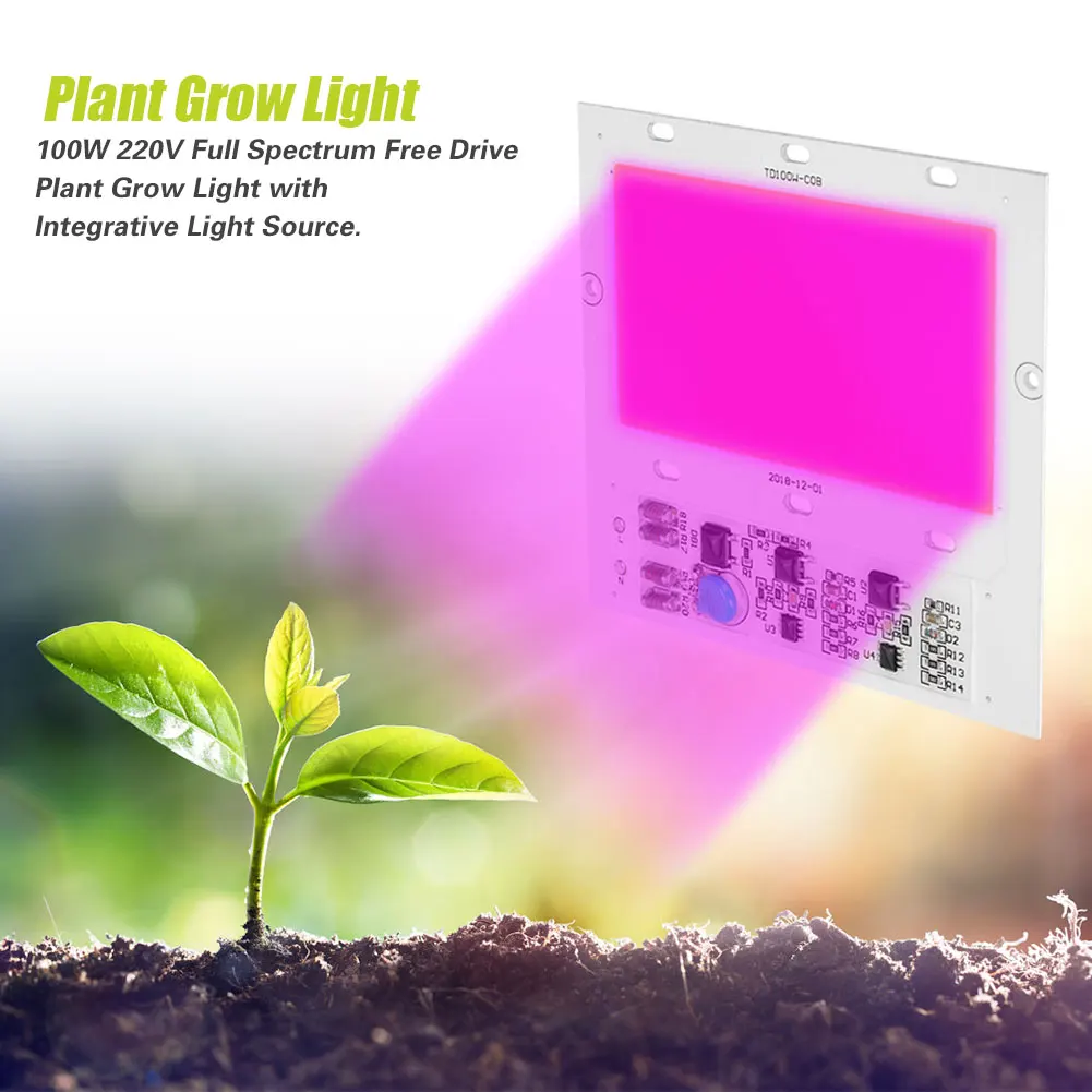 100 W 220 V Полный спектр свободный привод растение растут свет с интеграционным источником света