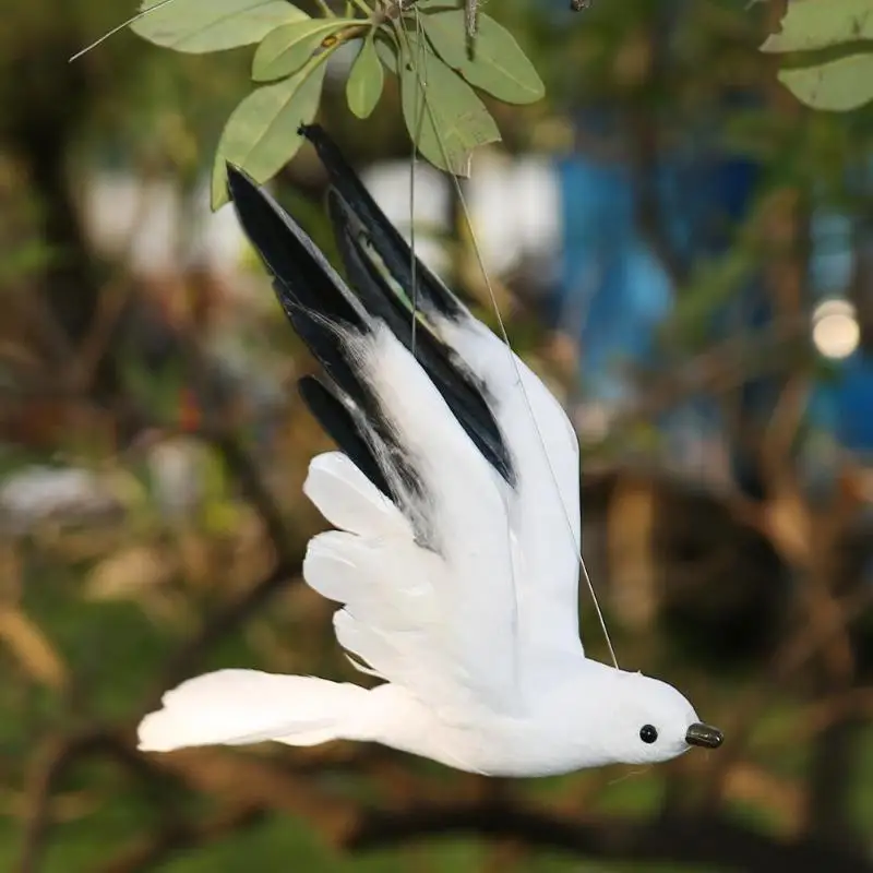 

Simulation Feather Seagull Bird Hanging Decorations Home Gardening Mall Decor