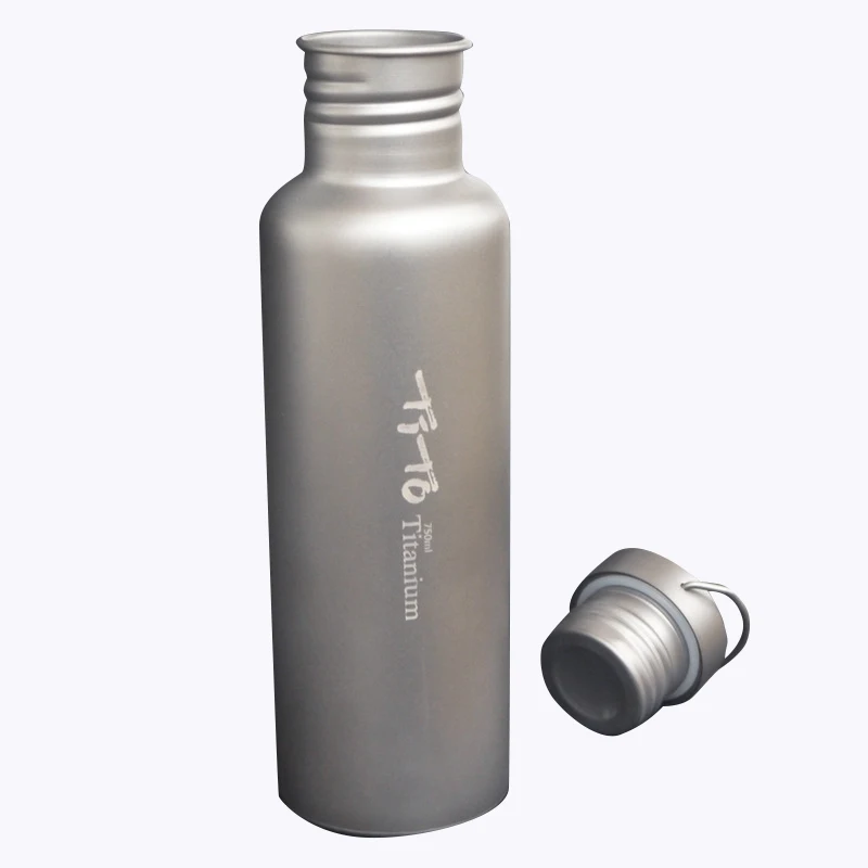 

Tito Titanium Bottle Bicycle Drinkware Bottle Outdoor Camping Cycling Hiking Sport Bike Titanium Lid 750Ml Titanium Bike Bottl