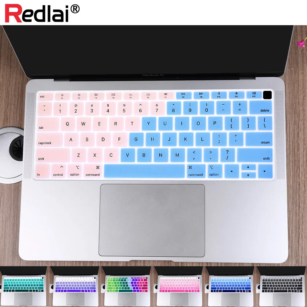 Красочная мягкая силиконовая крышка клавиатуры для MacBook New Air 13 с Retina & Touch ID A1932