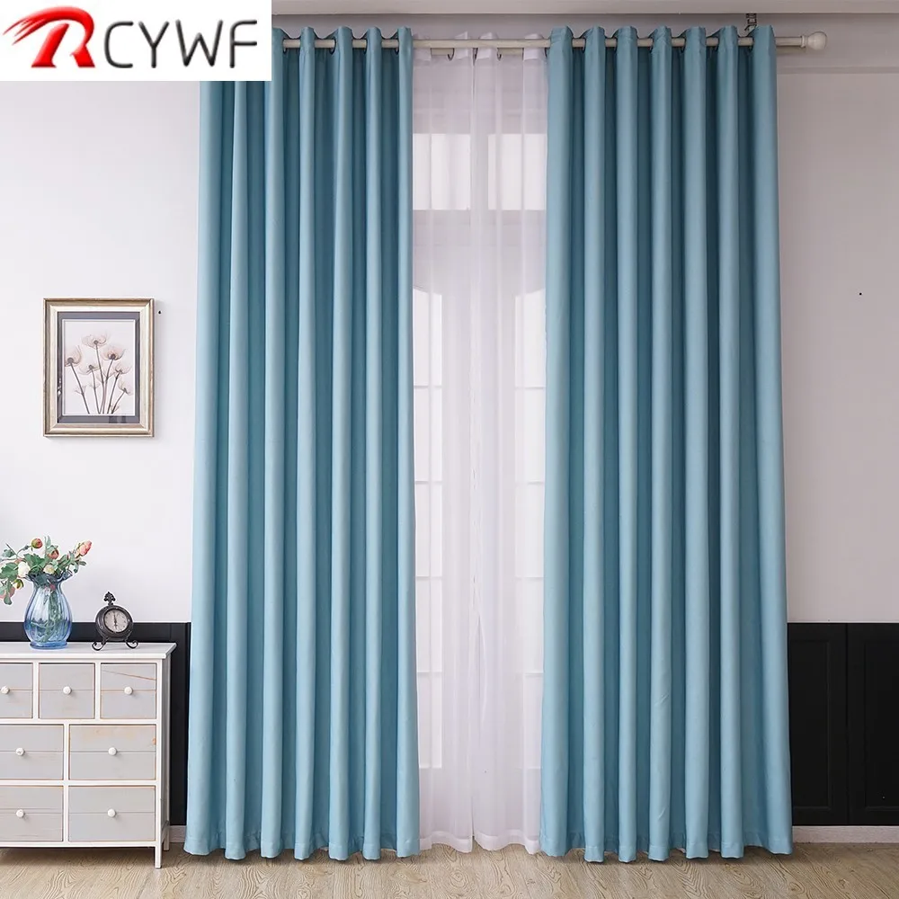 

Modern Style Solid Color Cotton and Linen Thermal Curtains Blackout Curtain Drape For Living Room Brdroom Window