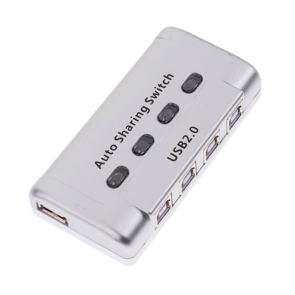 4 порта USB 2,0 автоматический распределительный Переключатель концентратор селектор переключатель для принтера сканер USB 2,0 автоматический распределительный переключатель