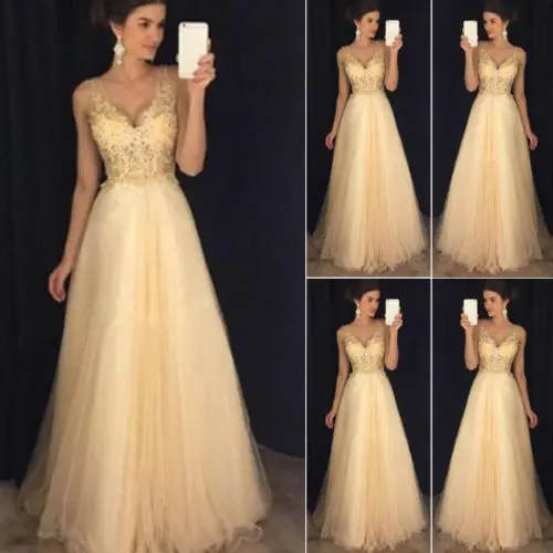 

2019 Sexy Women Beige Bride V-Neck Fairy Dance Layers Mesh Formal Wedding Evening Party Ball Prom Gown Long Club Wear Dress