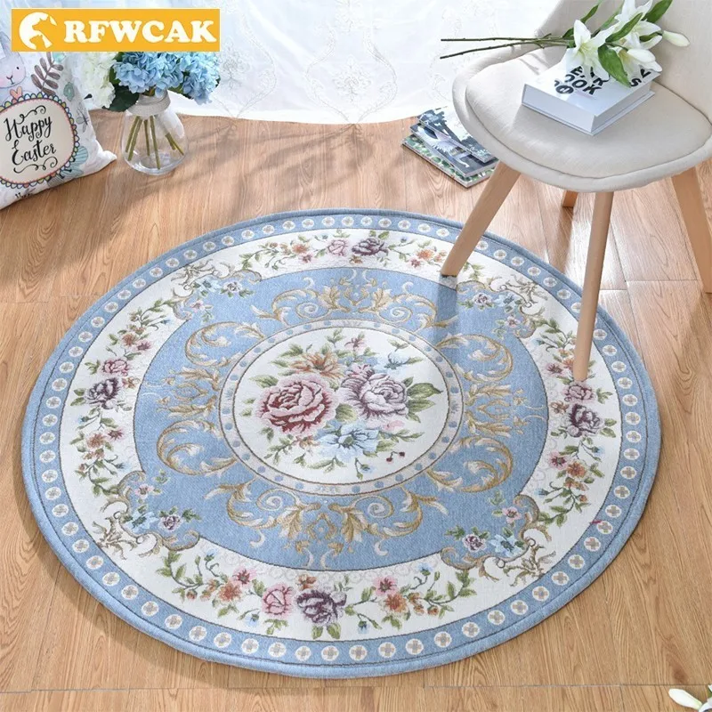RFWCAK Europe Dornier Jacquard Round Carpets For Living Room Bedroom Mat Hanging Chair Cushion Carpet Home Kids Room Rug Tapete RFWCAK Europe Dornier Jacquard Round Carpets For Living Room Bedroom Mat Hanging Chair Cushion Carpet Home Kids Room Rug Tapete