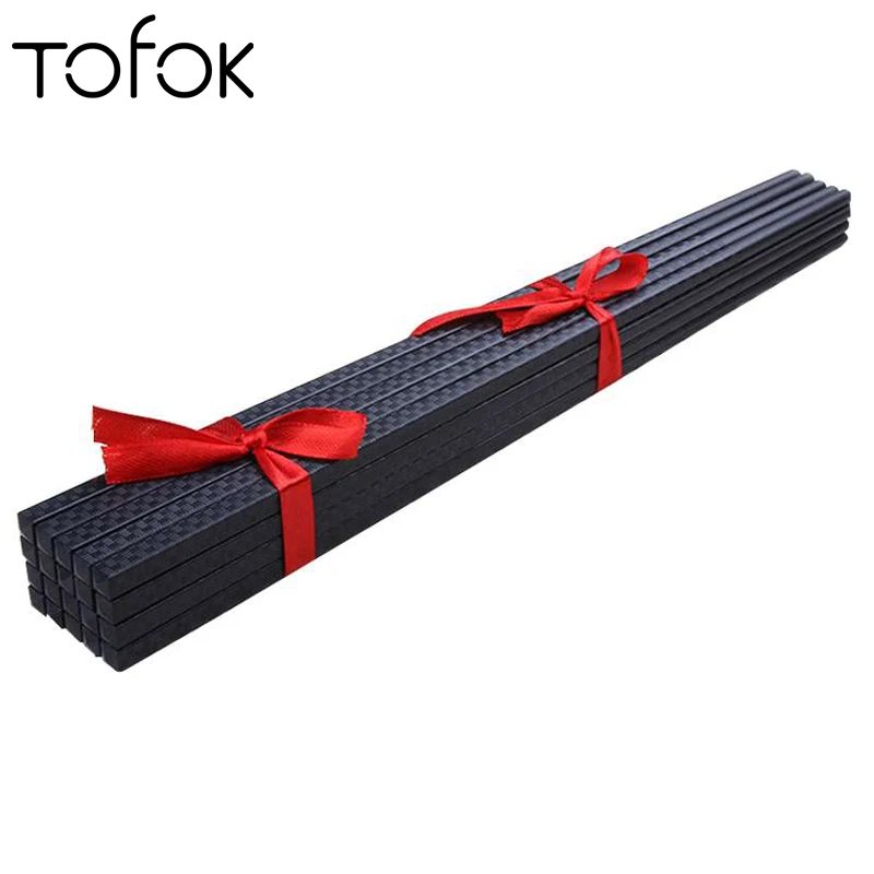 

Tofok Chopsticks Chinese Style Bamboo Reusable Dishes Hashi Sushi Food Sticks NonSlip Skidproof Christmas Gift Kitchen Tableware