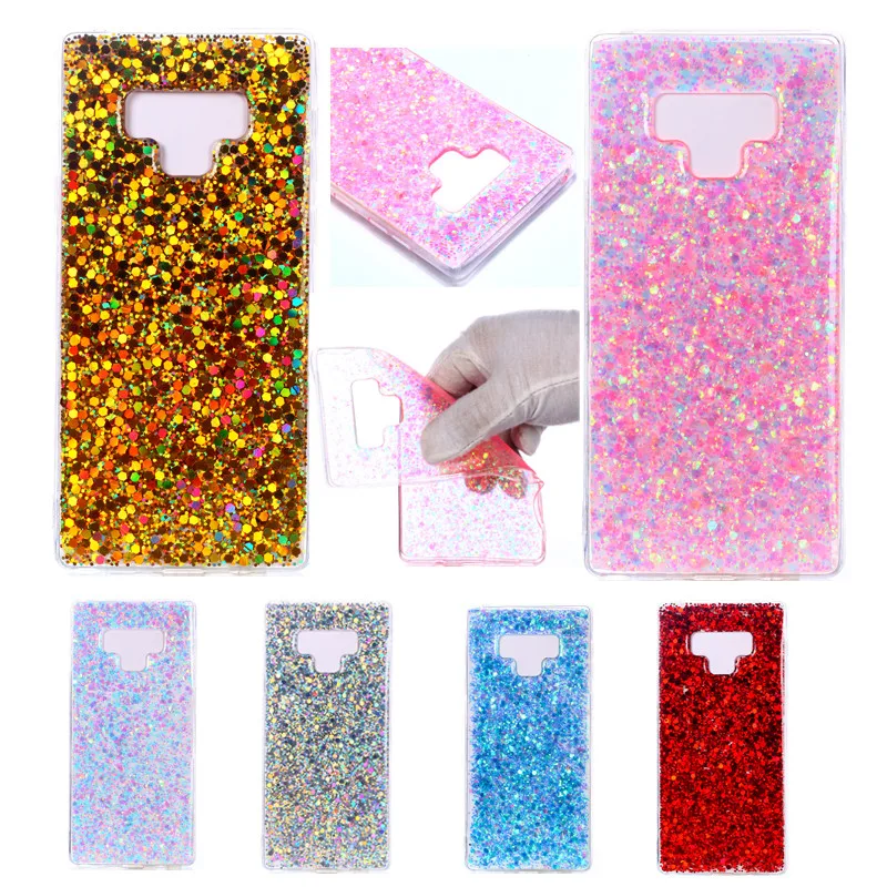 

For Samsung Note 9 Note9 Case Colored Shiny Glitter Silicone TPU Soft Back Cover Phone Case for Galaxy Note 9 Silicon Cover