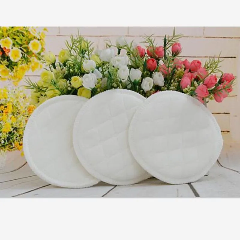 Waterproof 3 Layers Cotton Reusable Breast Pads Nursing Organic Plain