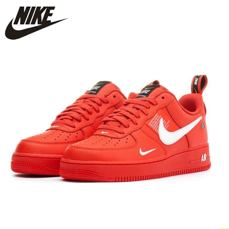 نايك سلاح الجو 1 AF1 الرجال التزلج الأحذية مشرق الأحمر التفكيكية بسيط النسخة وقت الفراغ رياضية # AJ7747-800