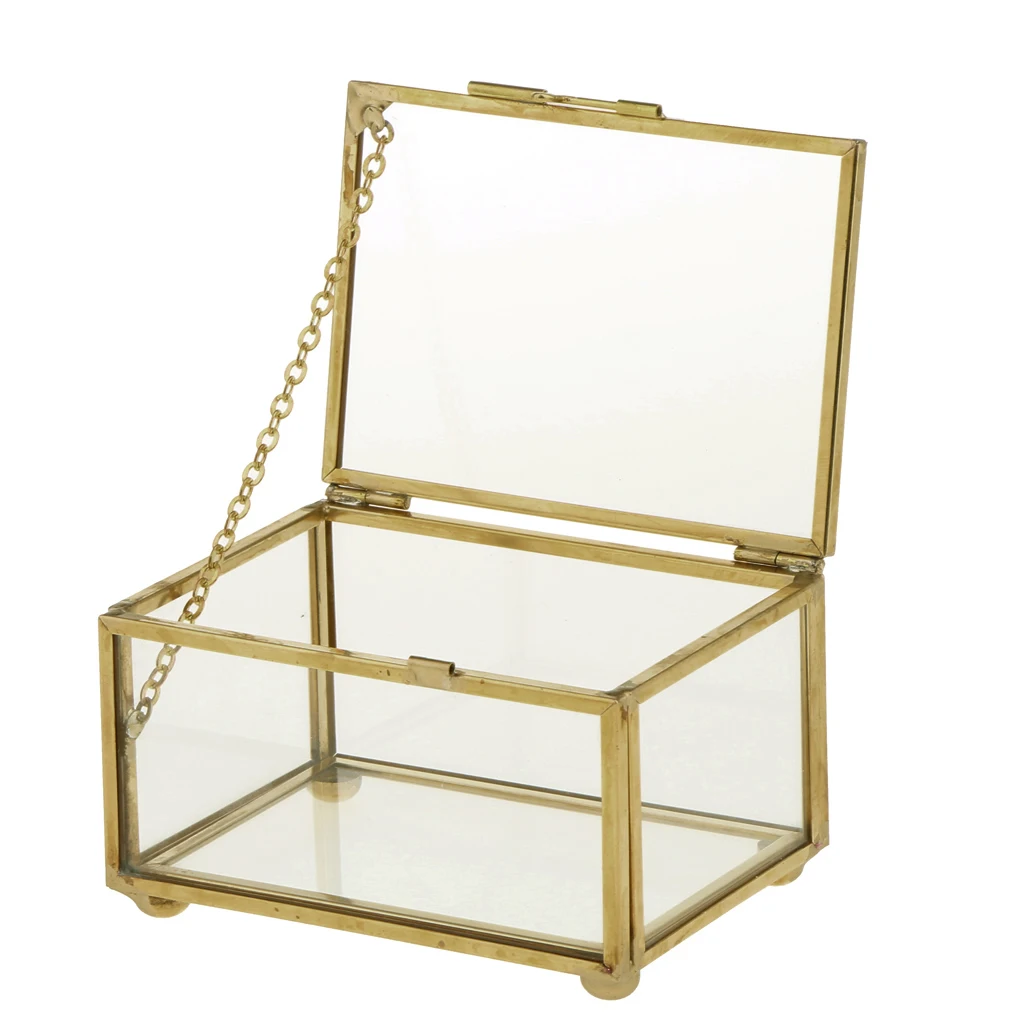 

LBER Geometric Glass Style Jewelry Box Table Container For Displaying Jewelry Keepsakes Home Decoration Plants Container Ewelr