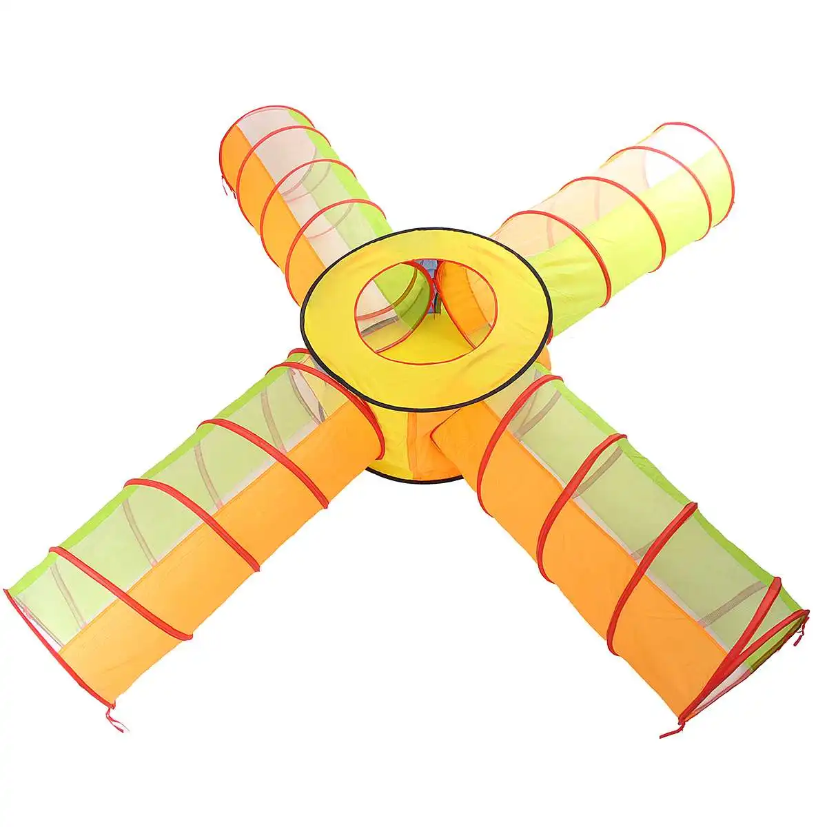 

4 Tunnels Foldable Children Toy Tents Ball Pool Tube Pop-up Play House For Kids Indoor Outdoor Sport Fun