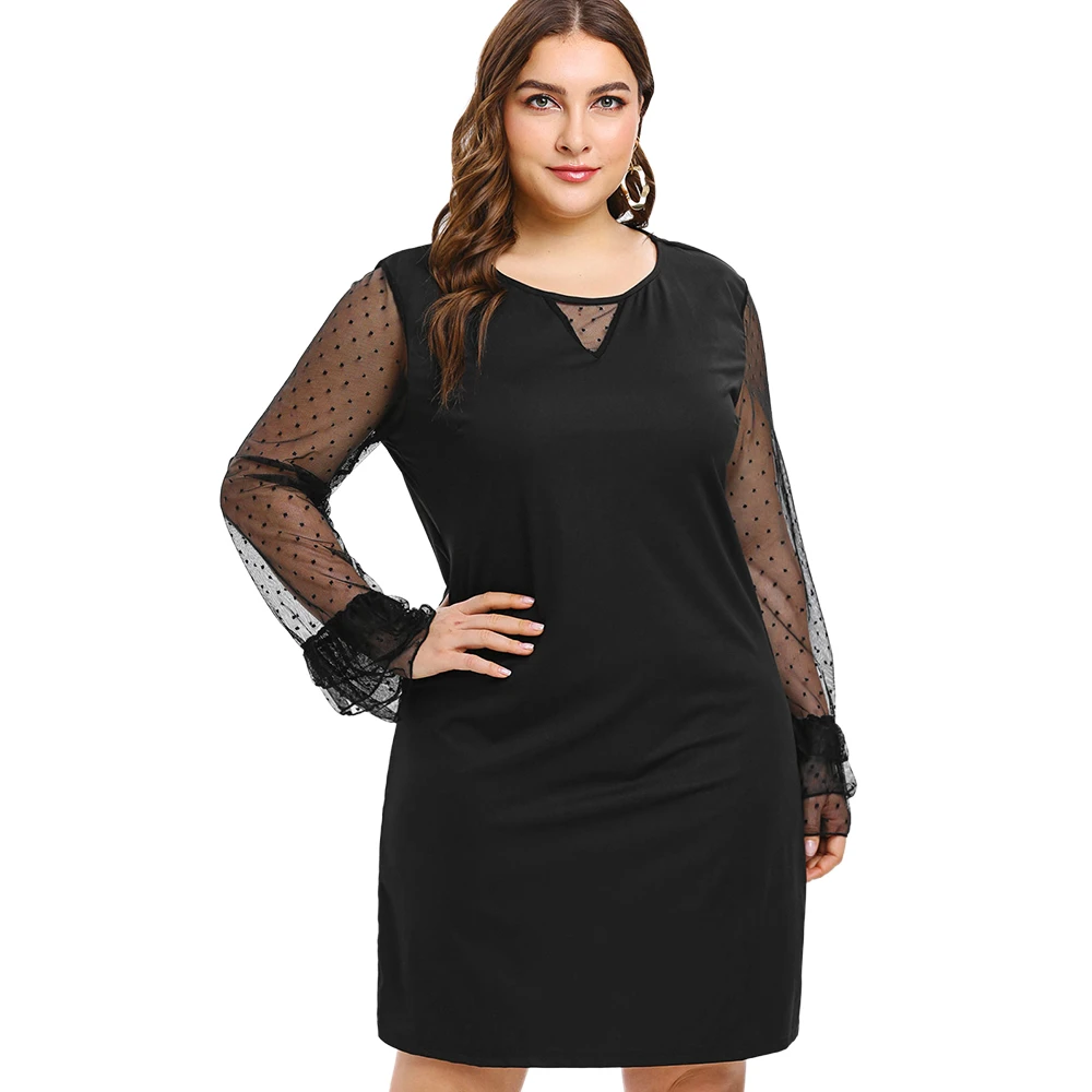 straight black dress plus size