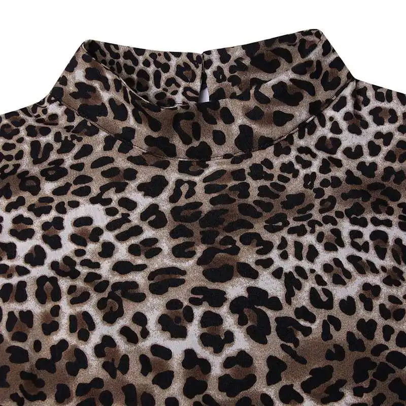 VONDA, повседневные женские блузки с длинным рукавом, элегантные летние блузки с леопардовым принтом, OL рубашка, Асимметричные Длинные топы размера плюс