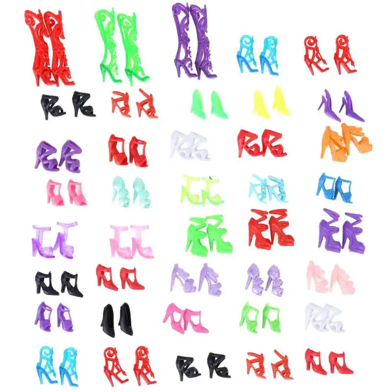 

40 Pairs Mini Doll Shoes Sandals Shoes Accessories Fashion Cute Colorful Assorted Heels Girls Play Toy 2019 New Gift