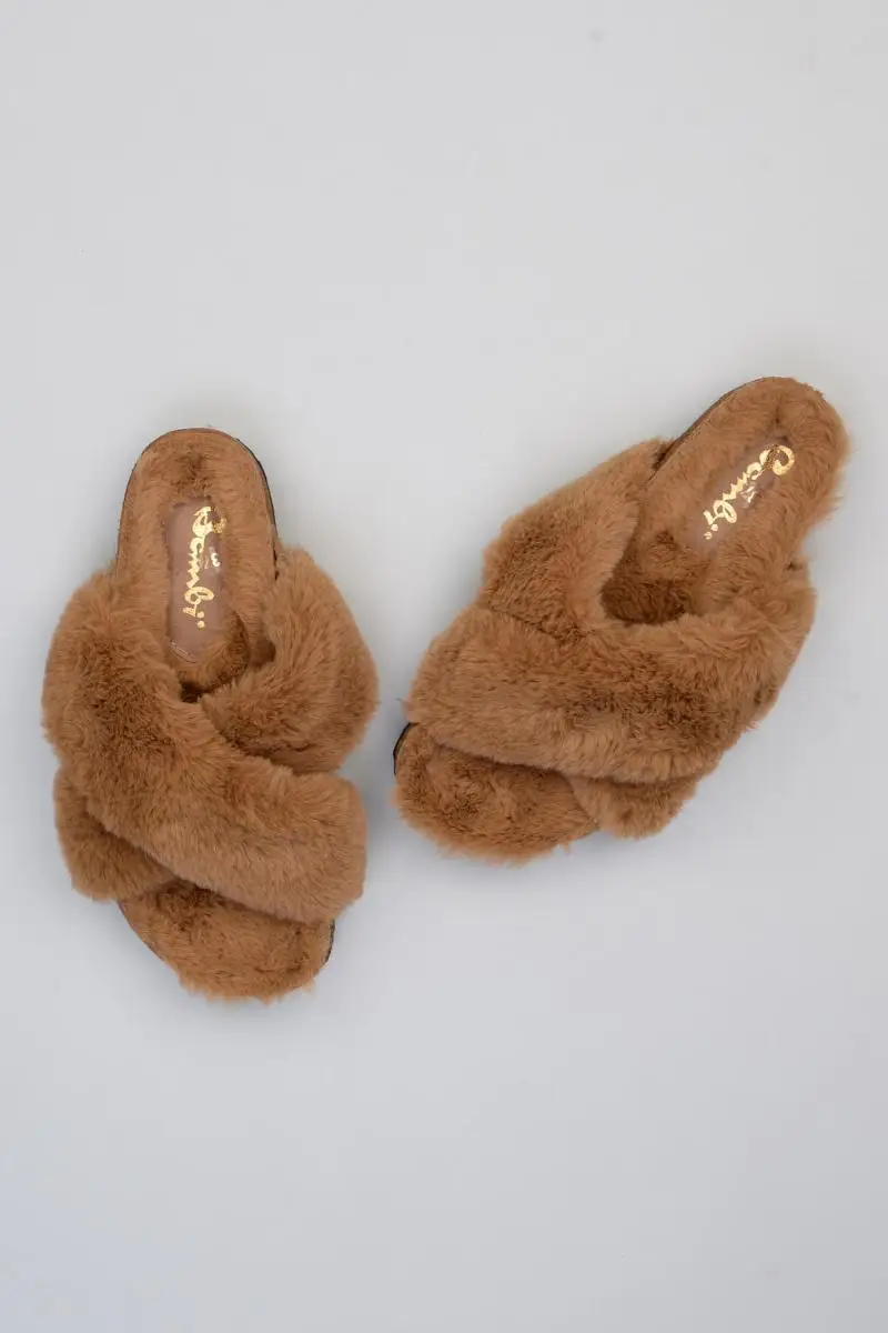 Женские тапочки Bambi Tan F0343768097 | Обувь