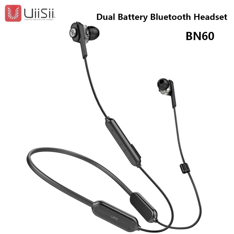 UiiSii BN60 Беспроводной Bluetooth гарнитура двойной динамическими наушниками вкладышами
