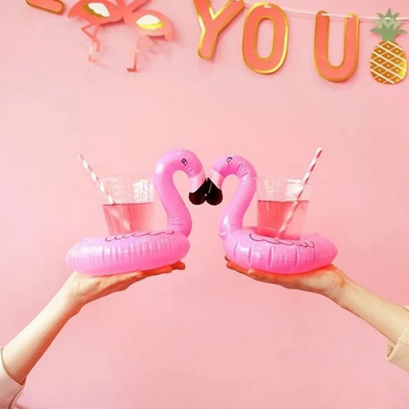 

Hawaiian Party Flamingo Cup Tray Summer Pool Party Water Toys Swimming Pool Drink Tray Flamingo Swim Ring Swimming Accessories