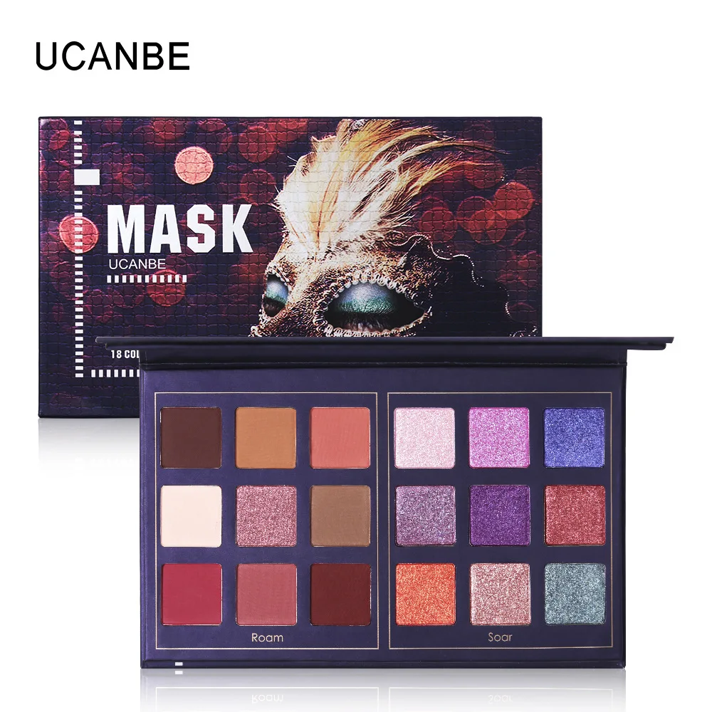 

UCANBE New 18 Color Eyeshadow Palette Wine Red Fly Green Mask Eye Shadow Shimmer Matte Eye Shadow Makeup Nude Eyeshadow Palette