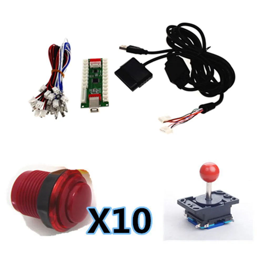 1 Kit Di Ritardo Zero Arcade Pc Ps 2 Ps 3 3In 1 Pc Encoder Pc Joystick Per Pannello Di Controllo Per Mame Con Due Tonalità Di Pulsante E Joystick