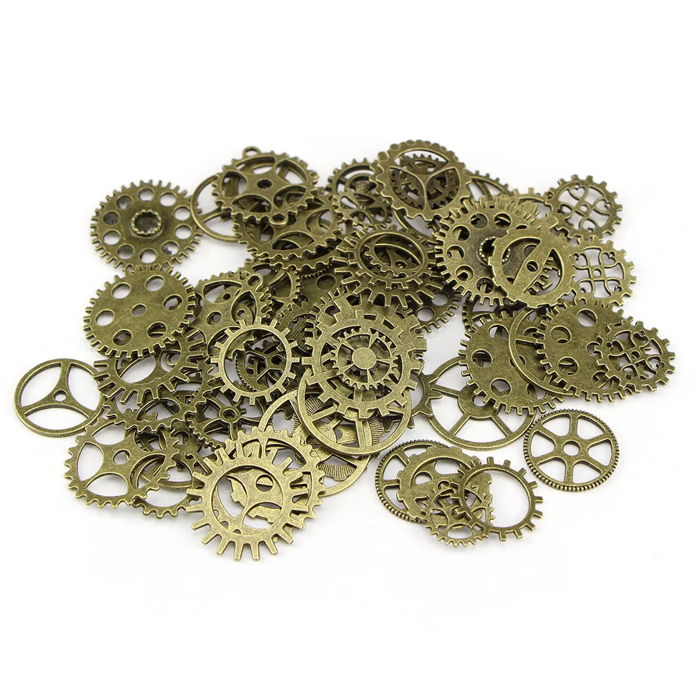 1 lote 12mm/26mm mezcla aleación joyería pulsera accesorios piezas antiguas ruedas artesanía colgante mecánico DIY Steampunk vintage los engranajes