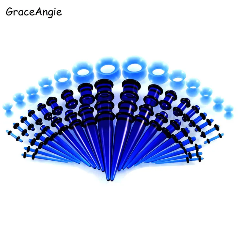 

50pcs/Pack Auricle Explosion Piercing Jewelry Ear Plug Acrylic Silicone Screw Ear Gauges Ear Flesh Tunnel Expanders Piercing