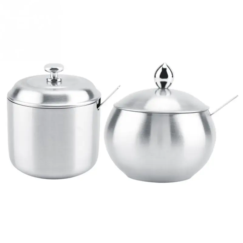 

Stainless Steel Seasoning Containers Set Spice Jar Spice Rack Condiment Cruet Bottle Salt Pepper Sugar Storage Organizers Bottle
