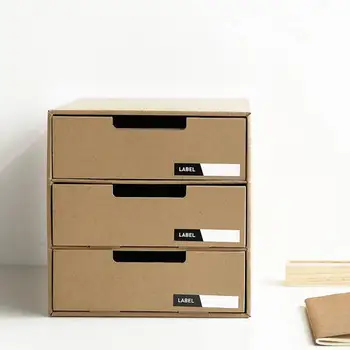 

Japanese Type Paper Desktop Storage Box Drawer Type Office Desk Creative DIY Desktop File Storage Box