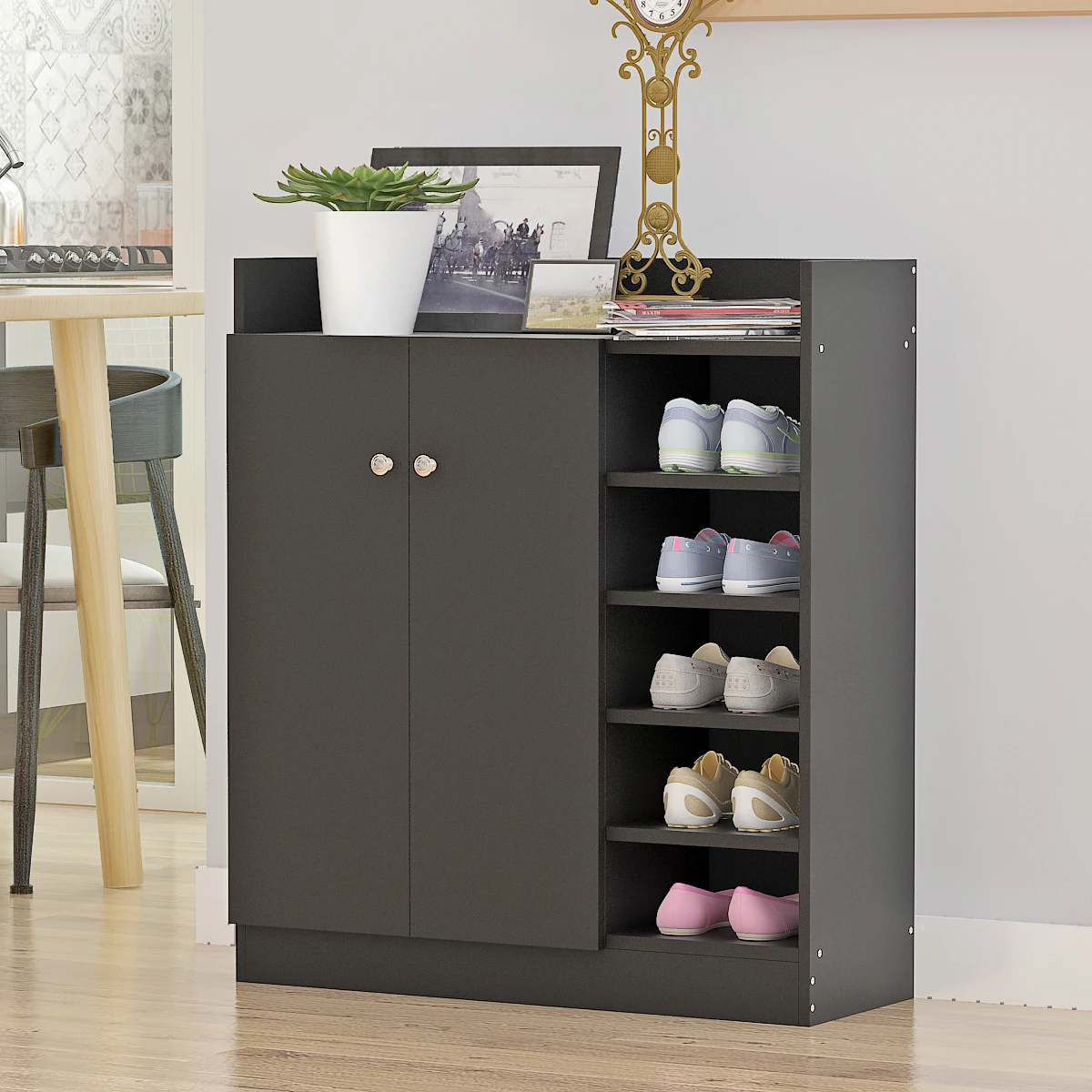 Home Furnitures Shoe Storage Cupboard Cabinet Rack Four Adjustable Shelves Convenience Shoes Storage Home Furnitures Shoe Storage Cupboard Cabinet Rack Four Adjustable Shelves Convenience Shoes Storage