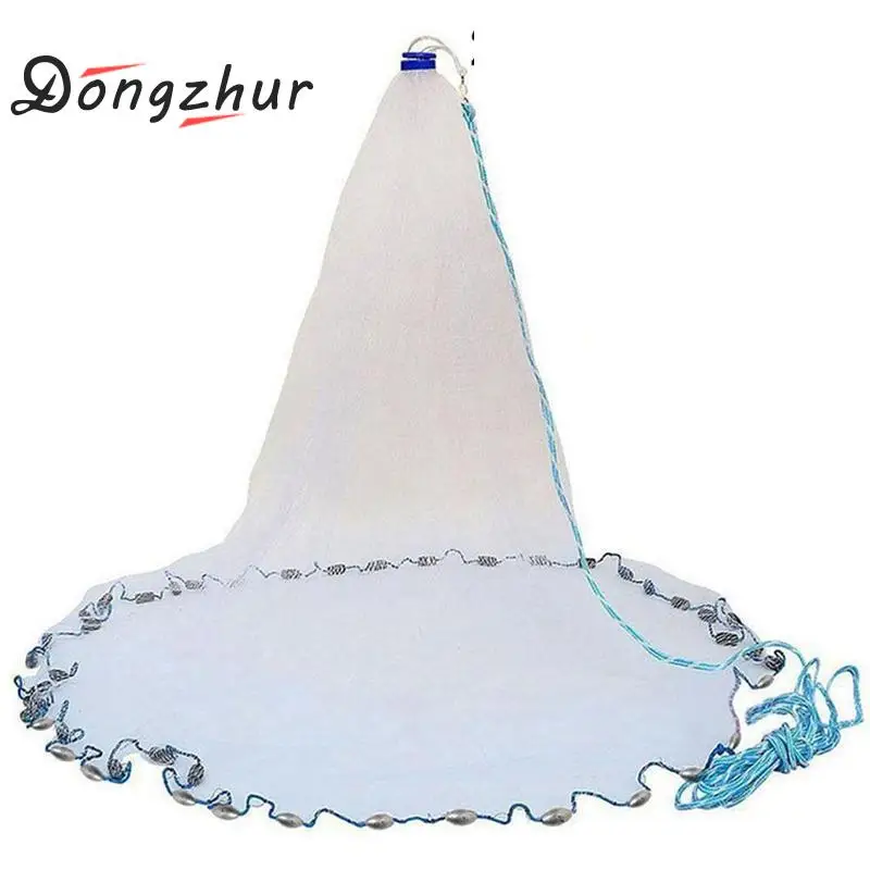 

Dongzhur New High Quality 2.4m 3m 3.6m Fishing Net Bait Easy Throw Hand Casting Strong Nylon Mesh Sinker Drop Shipping SCZ8369
