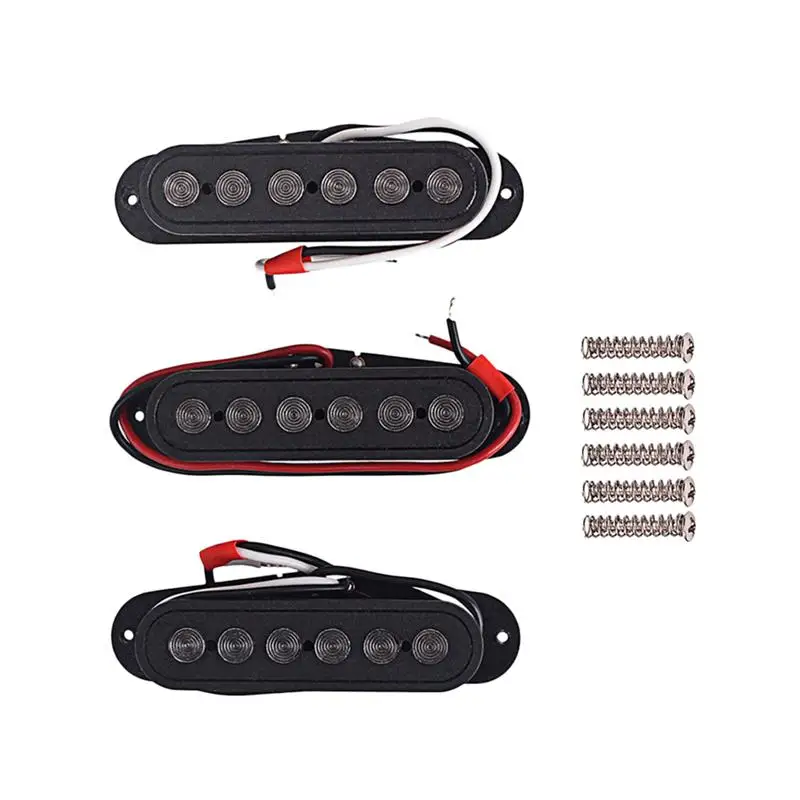 

7mm Large Circle Pick-up Suit Tri-sonic Single Coil Bass Electric Guitar Pickups Standard (Black)
