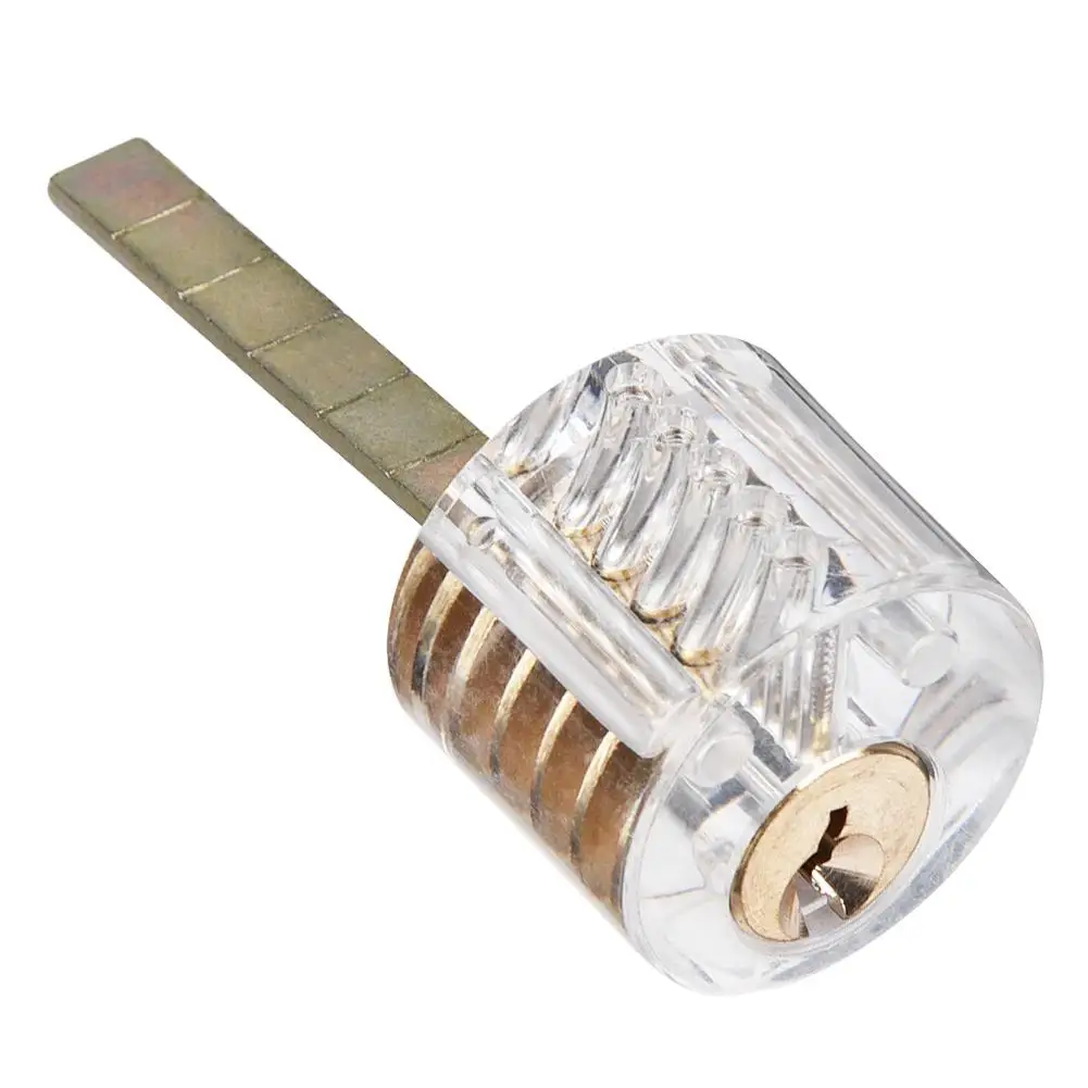 

Acrylic Teaching Transparent Lock Cylinder Straight Type Training Practical Lock with 2 Keys New