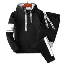 Весенний повседневный мужской спортивный костюм, мужской прямой спортивный костюм из 2 частей, набор для бегунов, с длинным рукавом, хип-хоп, спортивная одежда, мужской костюм