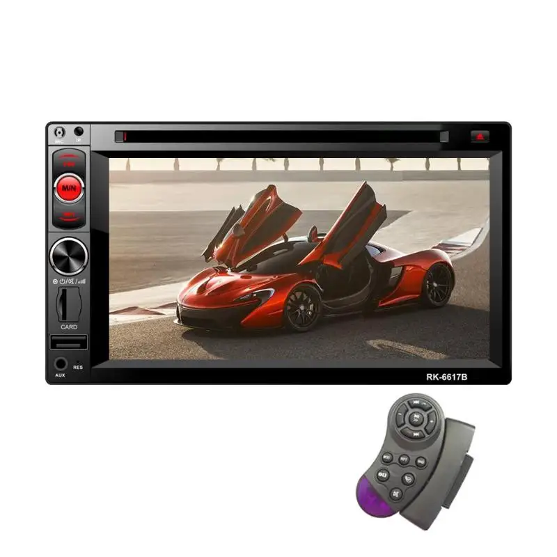 

6617B 2DIN 6.2 Inch Touch Screen Car Stereo DVD MP3 Player FM Radio Video BT TF AUX USB 2.0 Remote Control APP/RMVB/RM/DVD/VCD
