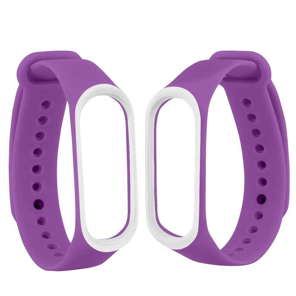 Ремешок для смарт часов Xiaomi Mi Band 4 3 Двухцветный силиконовый ремешок