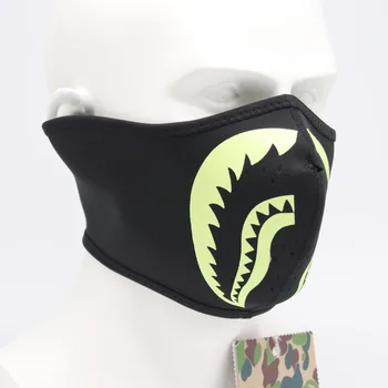 

Luminous noctilucent Camouflage Shark Mask Training Running Rding Windproof Keep Warm ski half mask glow in the dark