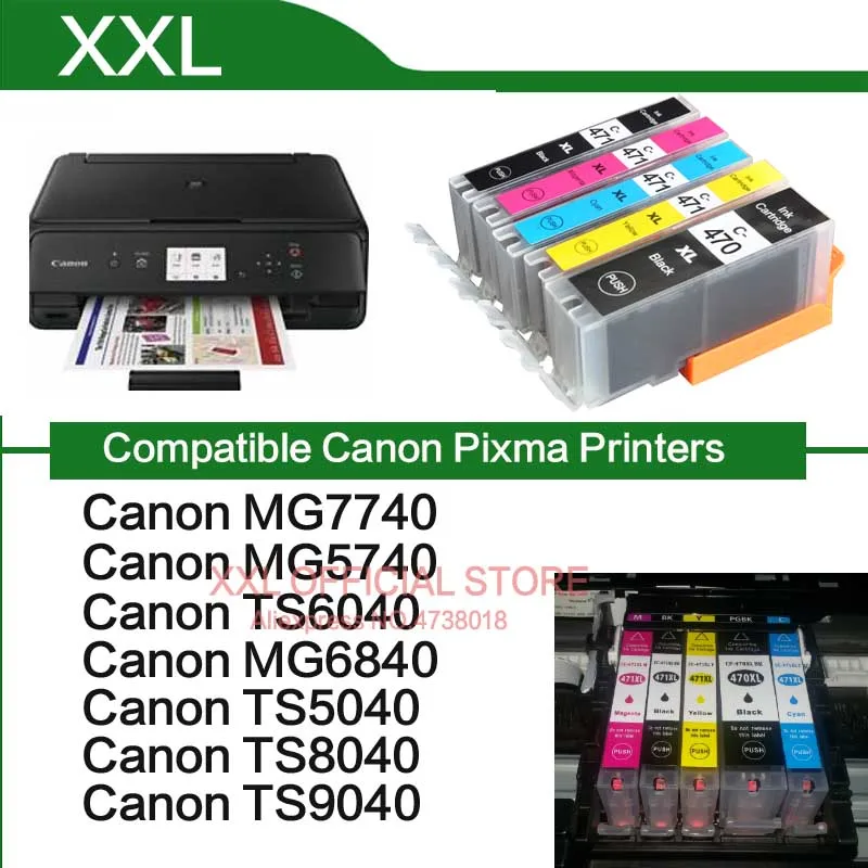 PGI-470 CLI-471 pgi470 cli471 470 471 полный картридж совместимый для Canon PIXMA TS5040 TS6040 MG5740 MG6840