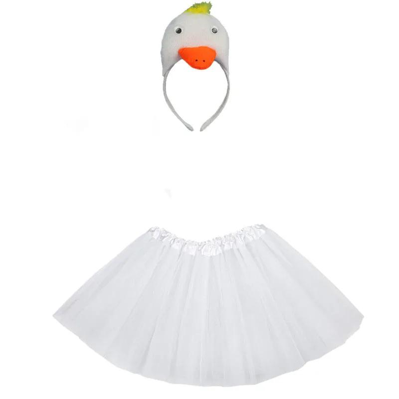 White Duck Cosplay Animals Costume Headband Bow Tail Paws Tutu Skirt Set Kids Children Girl Party Props Halloween Christmas White Duck Cosplay Animals Costume Headband Bow Tail Paws Tutu Skirt Set Kids Children Girl Party Props Halloween Christmas