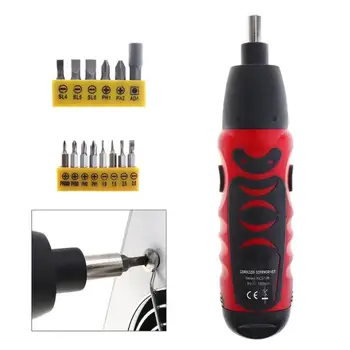 

Mini Handle 6V Battery Operated Cordless Electric Screw Driver With Bidirectional Switch And 11 Bits For Household Maintenance