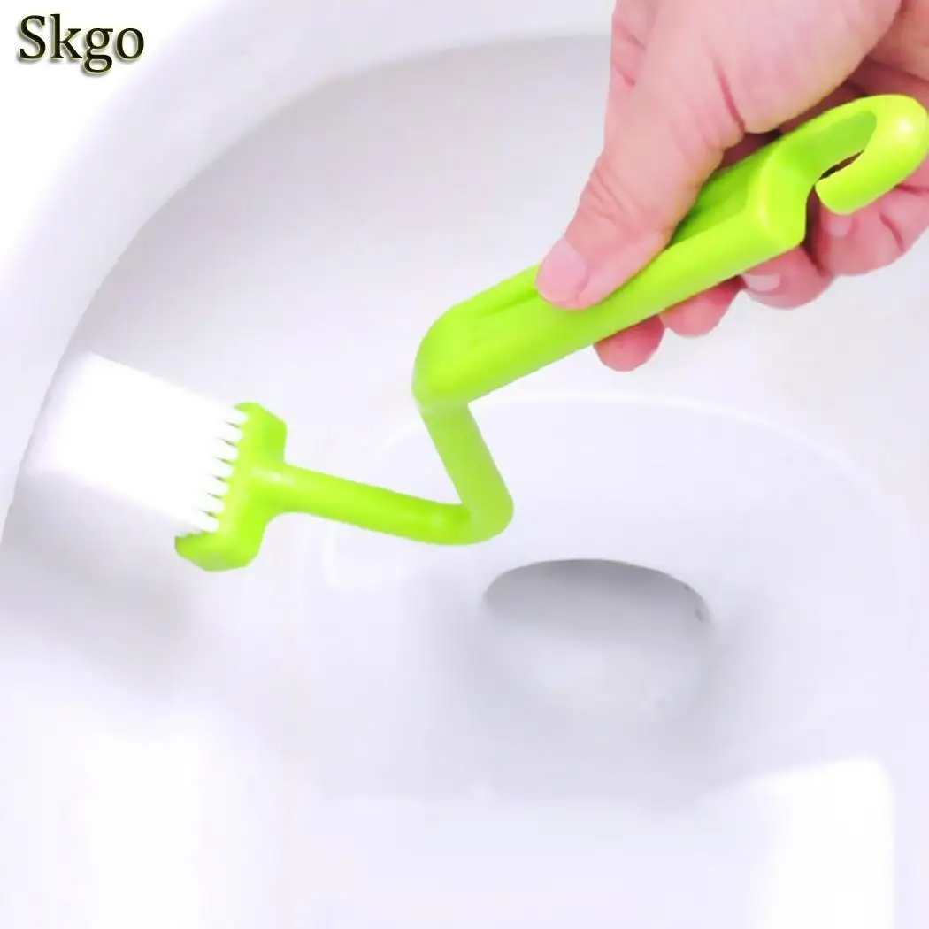 

Plastic Handle Bending Toilet Bowl Side Angle Brush Scrub Bathroom, Home, Hotel, etc Bathroom Accessories