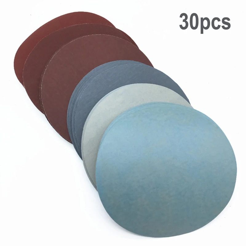 High quality 30pcs/Set 125mm Round sandpaper Disk Sand Sheets Grit 1000# /1500# /2000# /3000#/ 5000#/ 7000# Sanding Discs