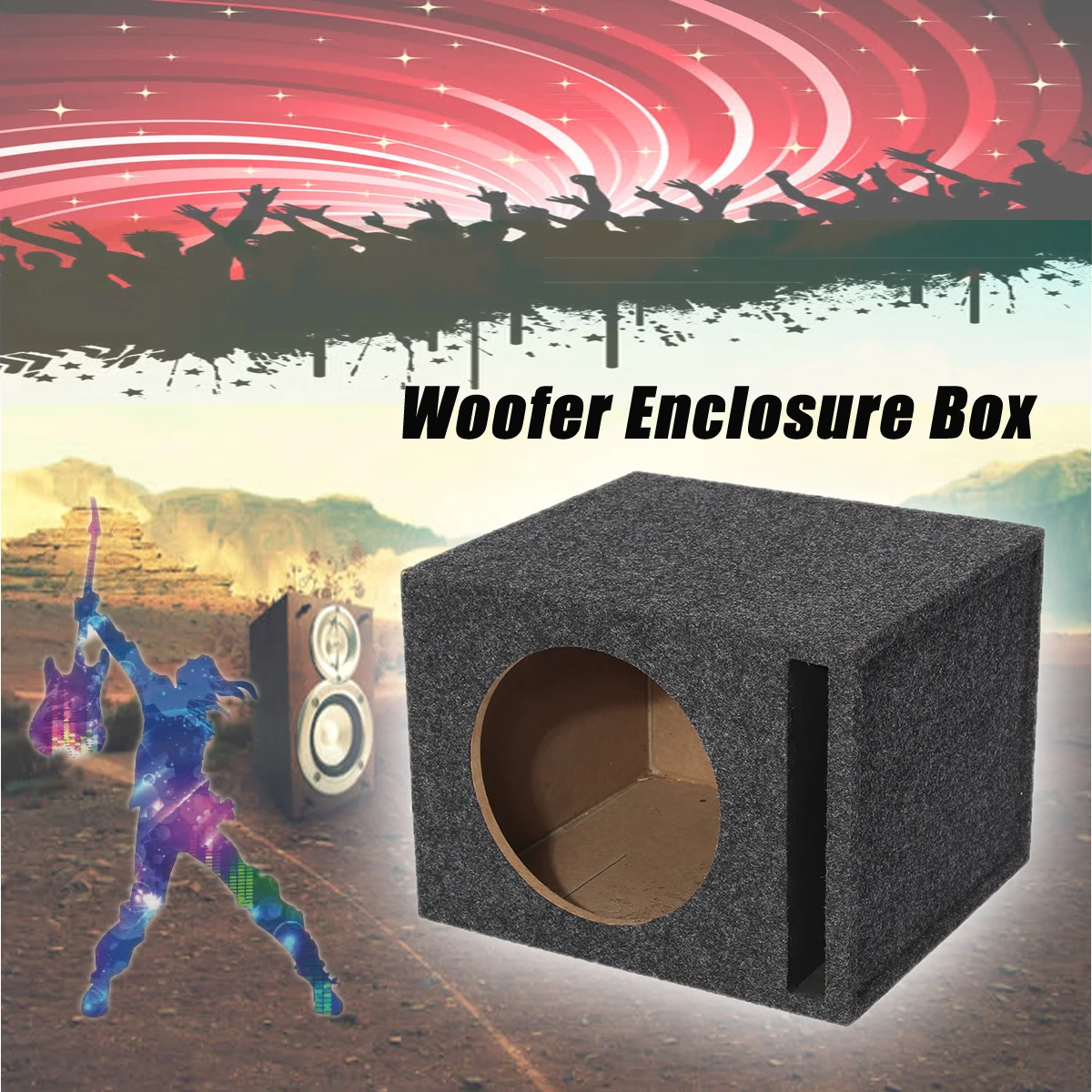 

CLAITE Single 12" Vented Slot Ported Empty Subwoofer Sub Enclosure Box 405*310*360mm/445*330*380mm HIFI Wood Speaker DIY Case